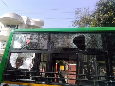 SC ST bharat bandh bus damaged in jaipur