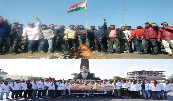 pulwama terror attack protest in jaipur