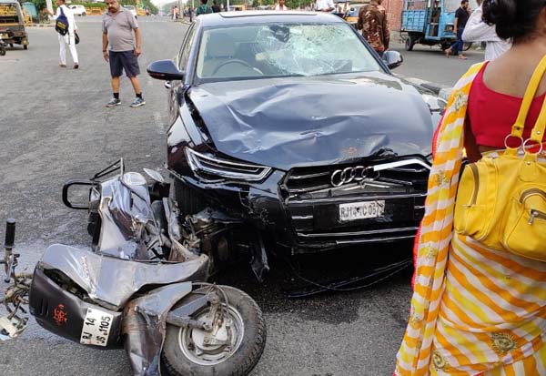 Car and the scooty JDA circle accident