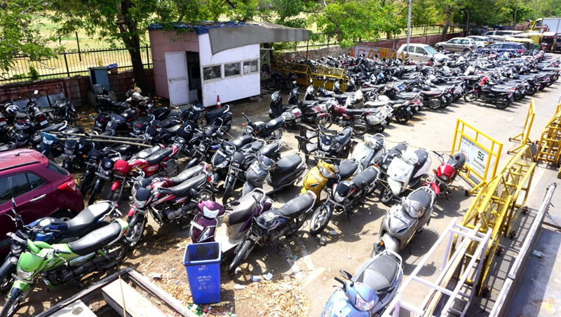 vehicles seized by police in Jaipur
